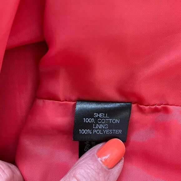 Ellen Tracy Women Size 6 Two Piece Tank Dress & Jacket Red Button Front Textured - Picture 14 of 16